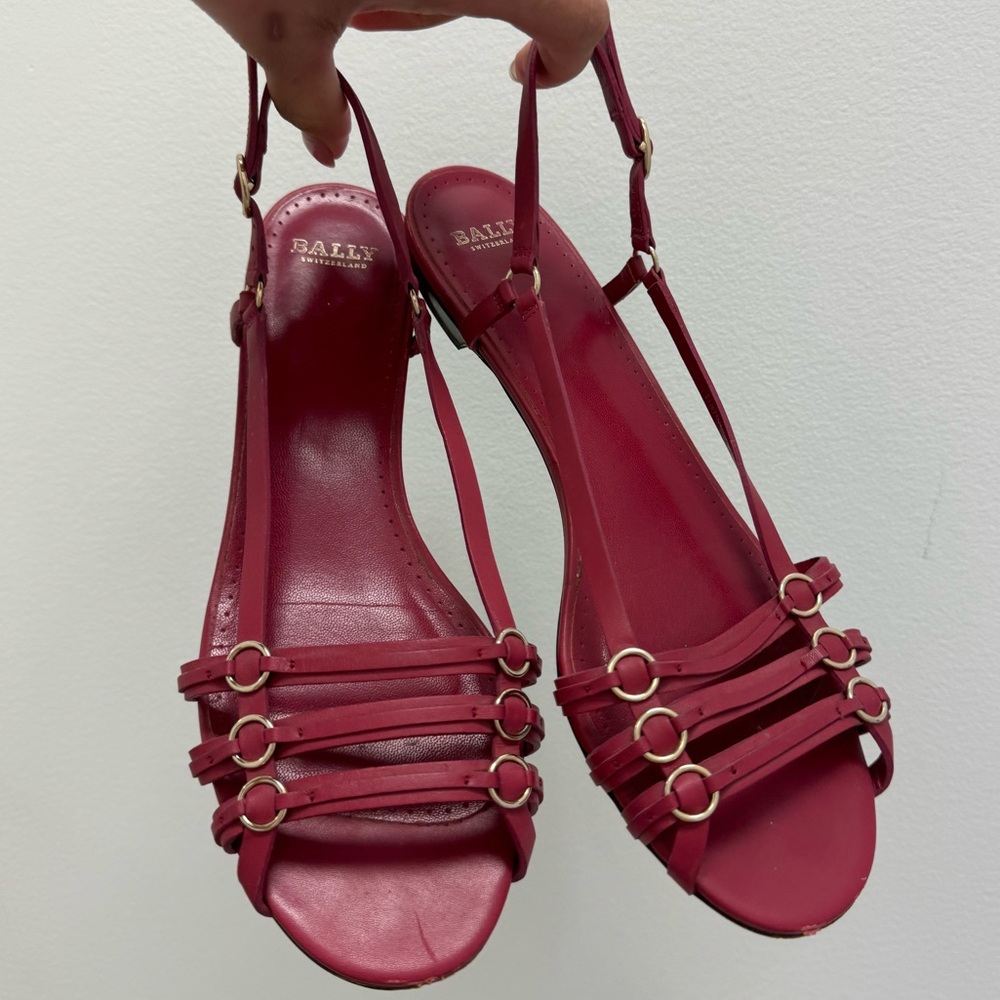 vintage Bally red gladiator sandals